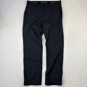 GALWAY BAY Golf Rain Pants Mens 36/32 Black Waterproof Nylon Chinos Straight Leg